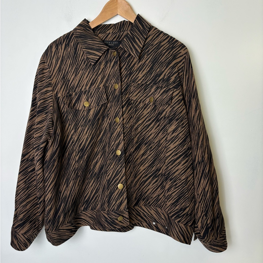 Silkland Animal Print Silk Jacket